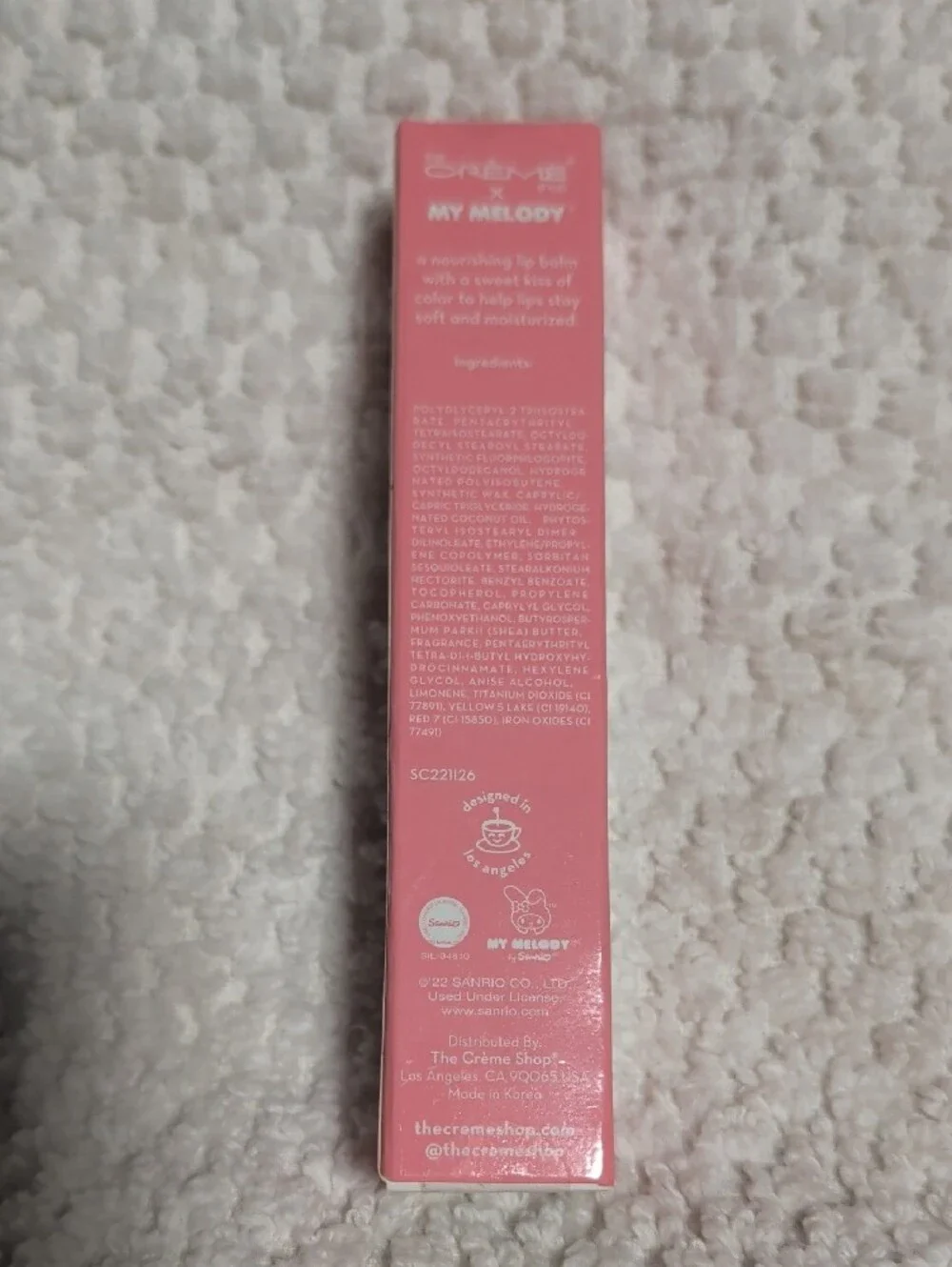 The Crème Shop My Melody Tinted Moisturizing Lip Balm — Sweet Pink Puff
